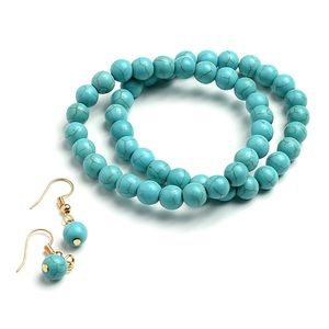 Turquoise earring and bracelet set